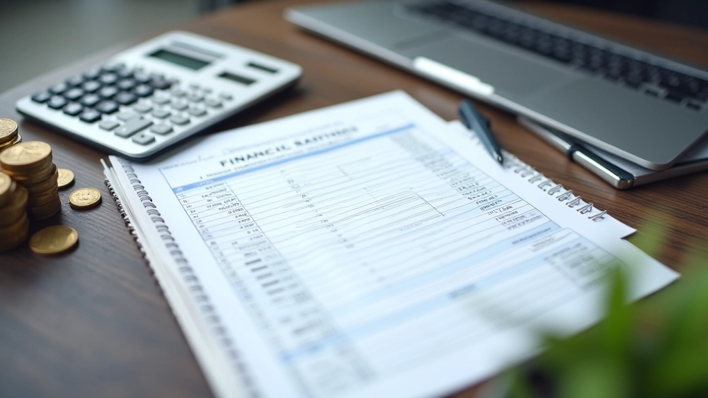 Close-up of budget spreadsheet and financial tracking