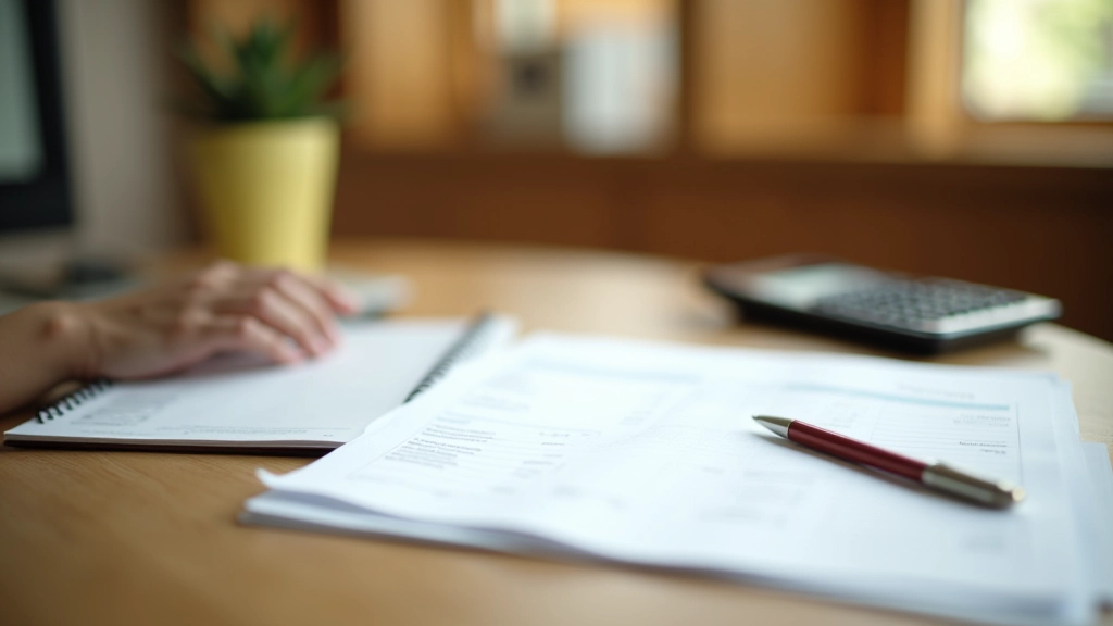 Organized workspace with budgeting documents and calculator