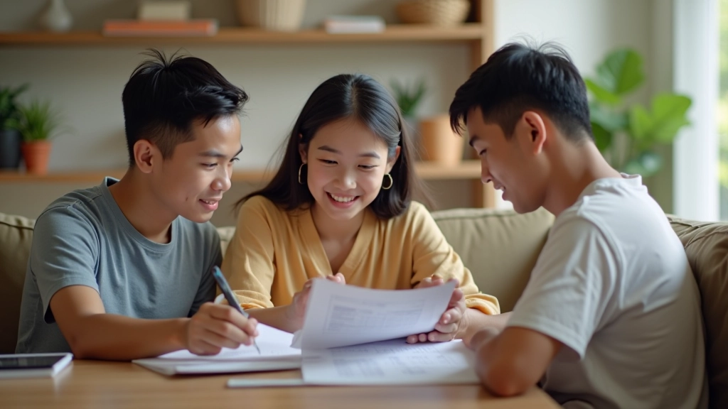 Malaysian family engaged in financial planning session